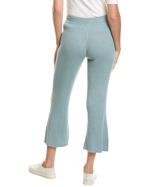 Splendid Blue Rib Knit Wide Leg Crop Pant