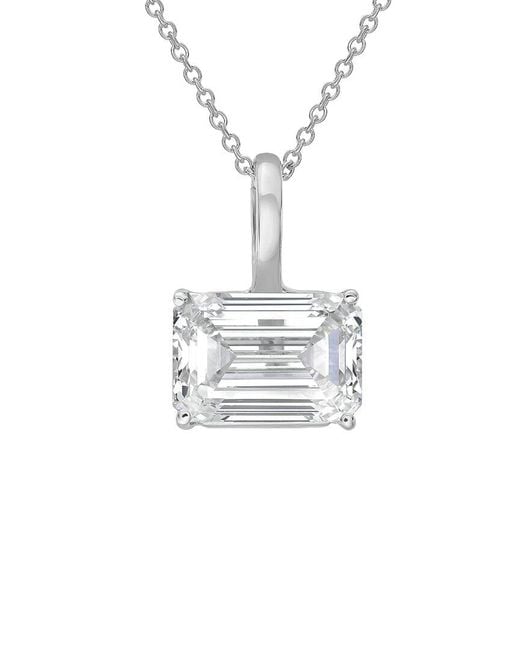 Diana M White 14K 12.00 Ct. Tw. Lab-Grown Diamond Solitaire Pendant