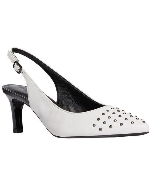 Geox D Bibbiana Leather Pump in White | Lyst