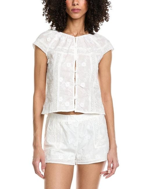 Amanda Uprichard White Norina Top