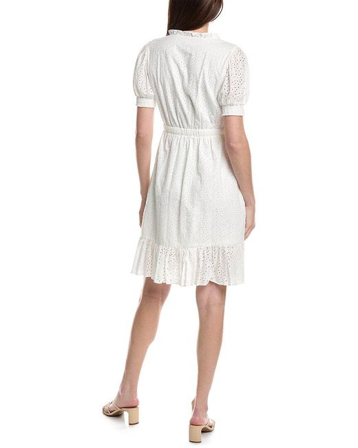 Nanette Lepore White Mila Eyelet Mini Dress