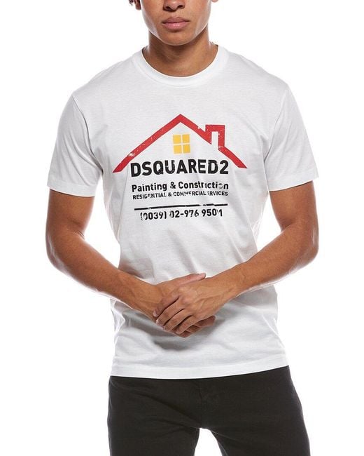 DSquared² White Graphic T-Shirt for men
