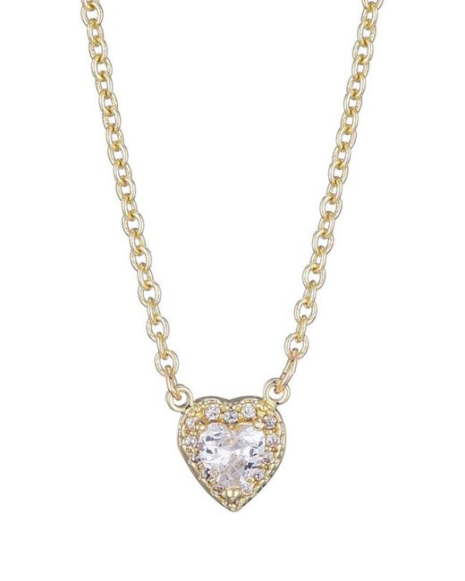 Adornia Metallic 14K Plated Crystal Cz Halo Heart Necklace