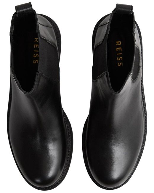 Reiss Black Thea Leather Boot