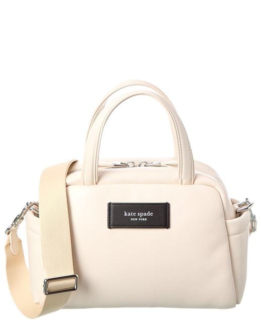 Kate Spade Natural Puffed Smooth Leather Satchel