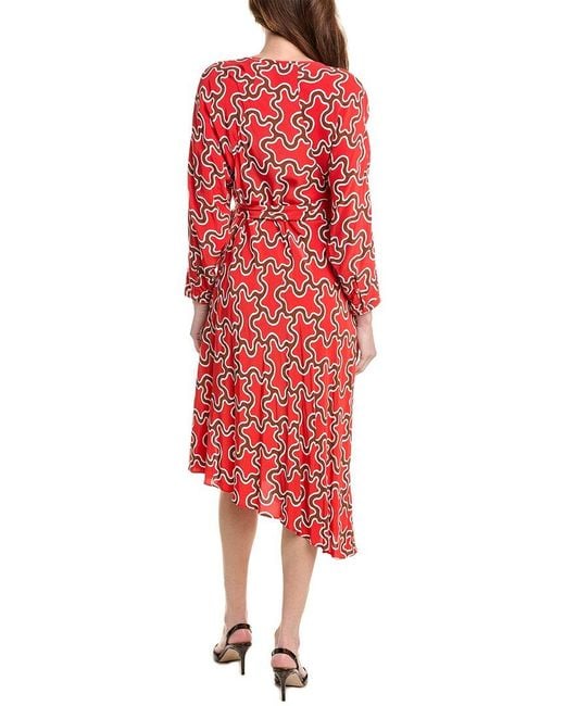 Diane von Furstenberg Red Eloise Midi Dress