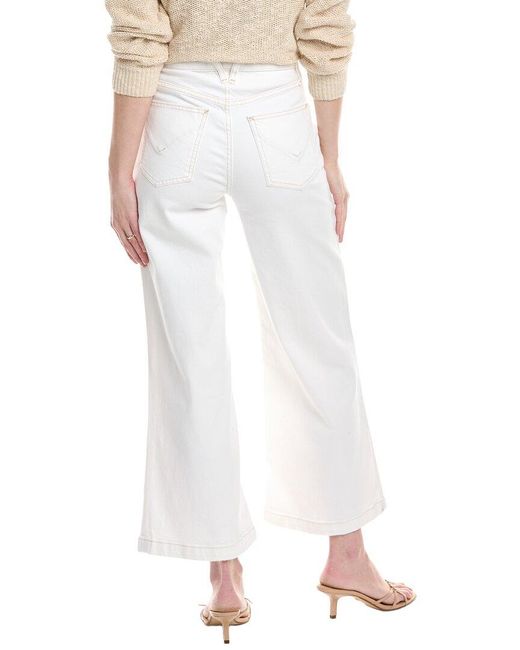 Hudson White Jodie Wide Leg Crop Jean