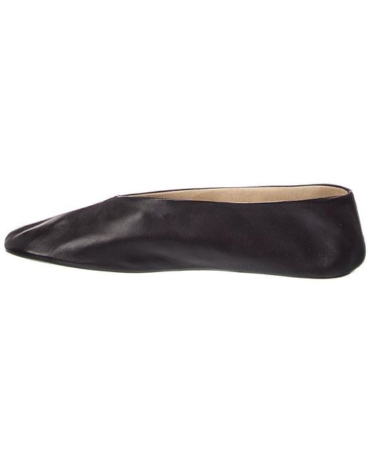 The Row Brown Stella Leather Flat