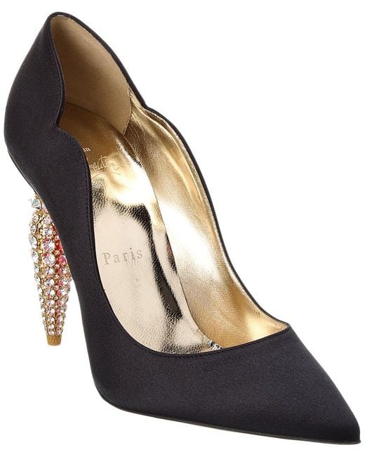 Christian Louboutin Blue Lipstrass 100 Satin Pump