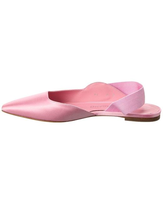 Ferragamo Pink Vania Satin Slingback Flat