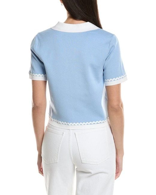 Ellen Tracy Blue Ric Rac Cardigan