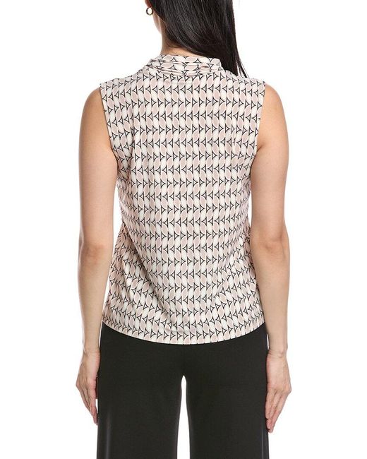 Anne Klein White The Triple Pleat Top