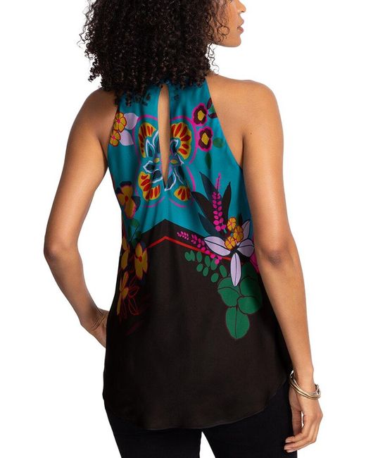 Johnny Was Black Devi Silk-Blend Blouse