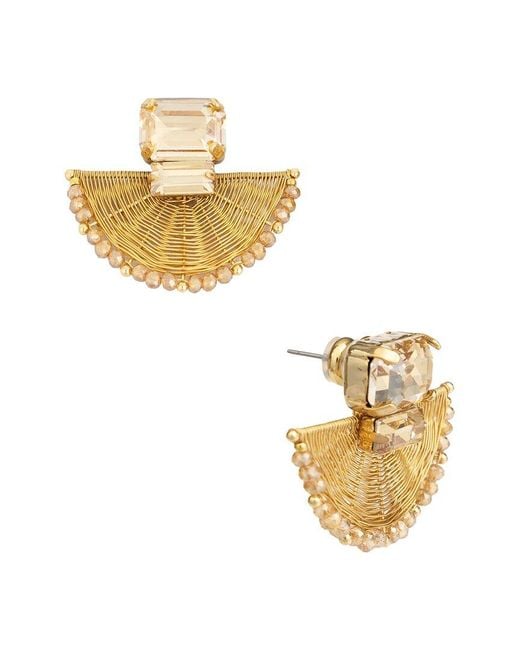 Saachi Metallic Woven Crystal Earrings