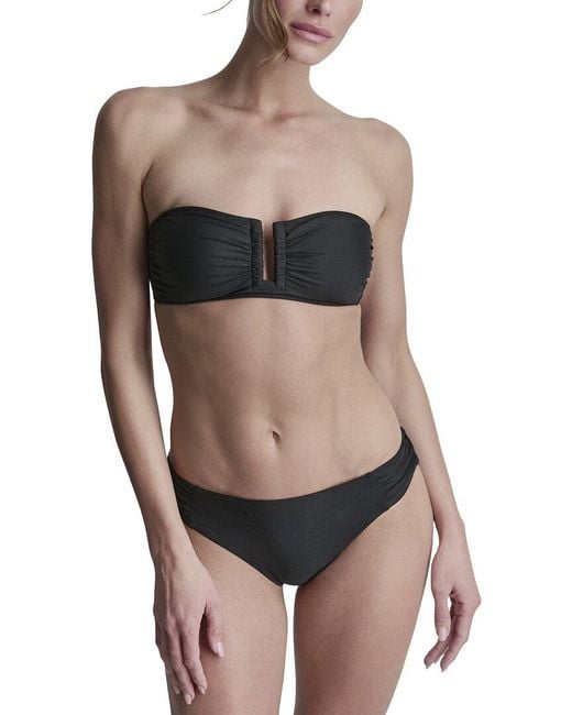 DKNY Black Shirred Bikini Set
