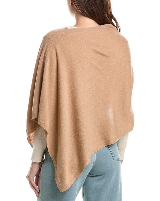 Sofiacashmere Blue Sofiacashmere Jersey Solid Wool & Cashmere-Blend Poncho