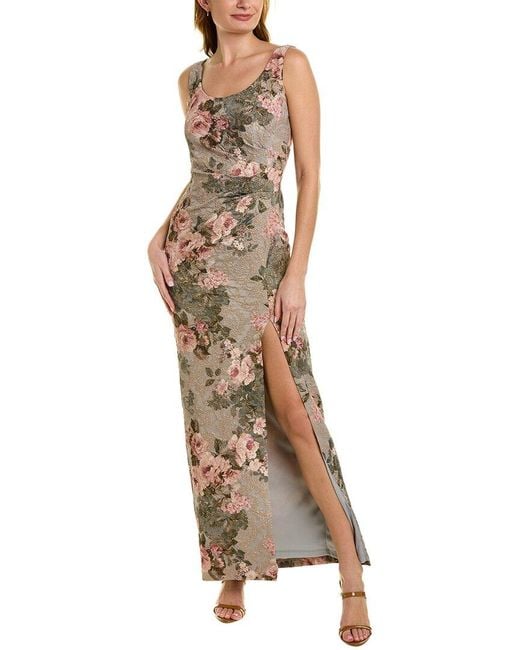 Adrianna Papell Metallic Slim Column Maxi Dress