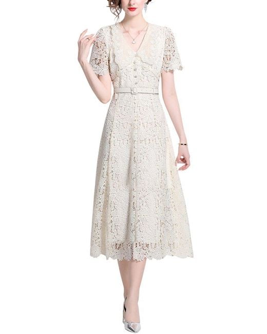 DZA White Midi Dress