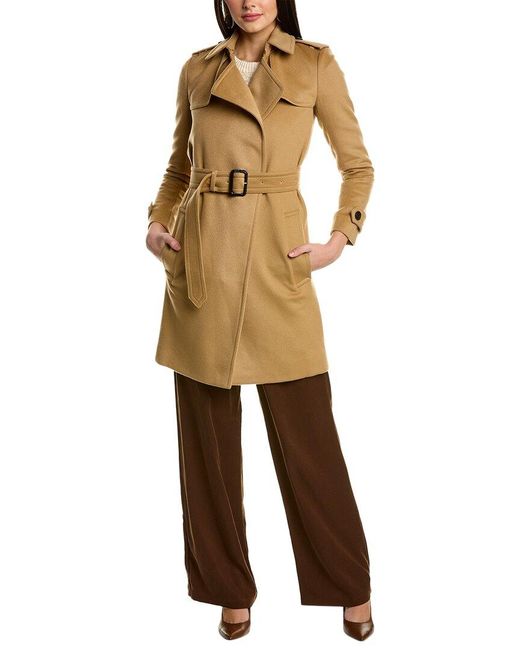 Burberry Natural Wool & Cashmere-blend Trench Coat