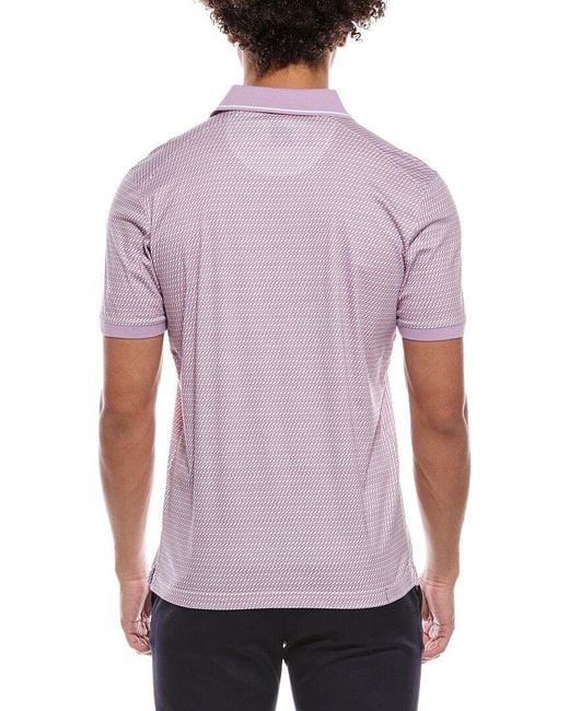 Raffi Purple Jacquard Print Polo Shirt for men