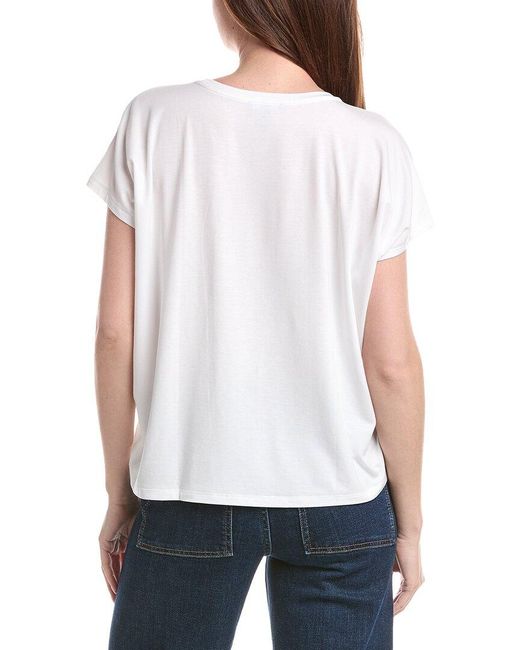 Eileen Fisher White Crew Neck Square Top