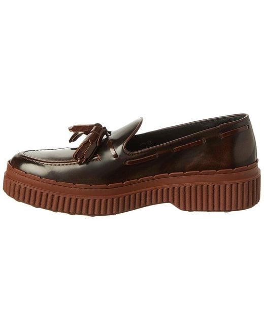 Tod's Brown Tassel Leather Loafer