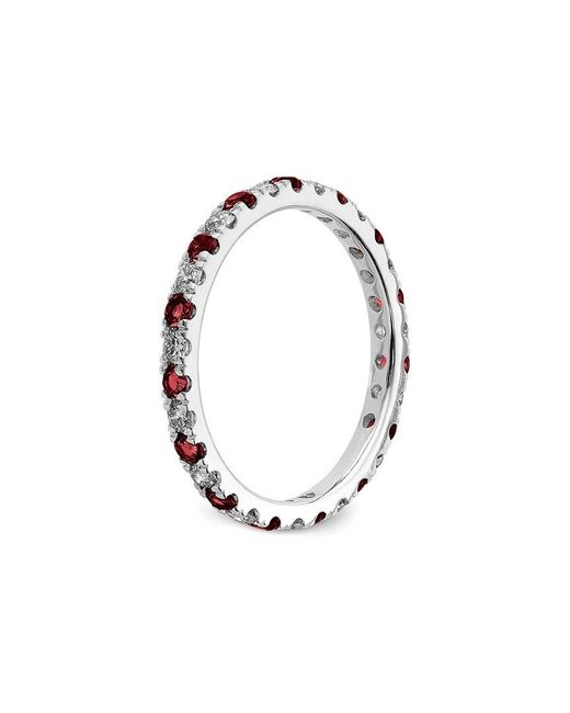 Lab Grown Gemstones White 14K 1.25 Ct. Tw. Lab-Grown Diamond & Lab-Grown Ruby Eternity Ring