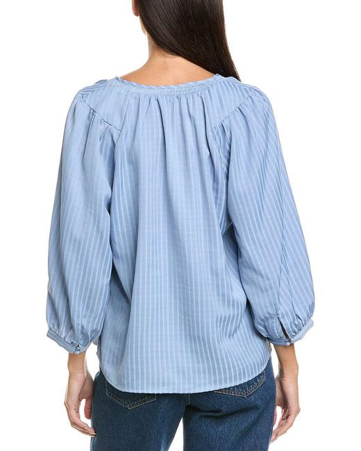 Vince Camuto Blue Peasant Blouse