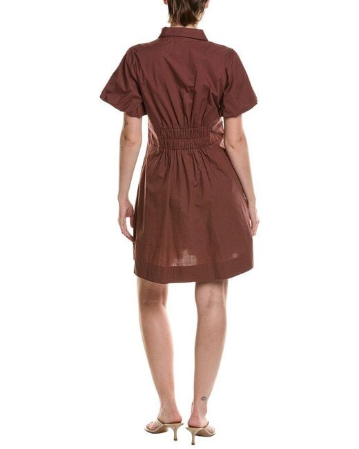 Vince Camuto Red Puff Sleeve Corset Mini Dress