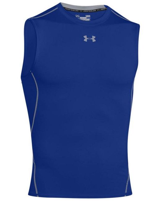 Under Armour Blue Heatgear Armour Sleeveless Shirt (regular And Big & Tall) for men
