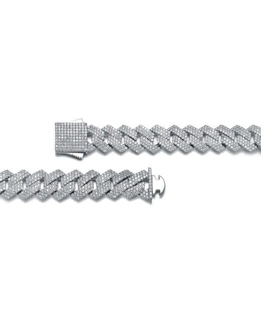 Genevive Jewelry Metallic Rachel Glauber Plated Cz Cuban Link Bracelet for men