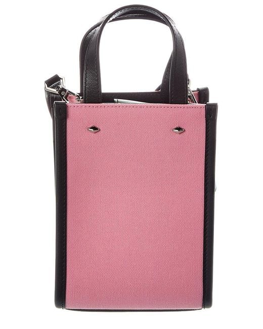 Jimmy Choo Pink Mini N/S Canvas & Leather Tote