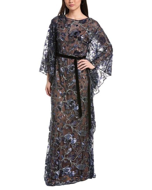 Marchesa Black Kaftan Dress