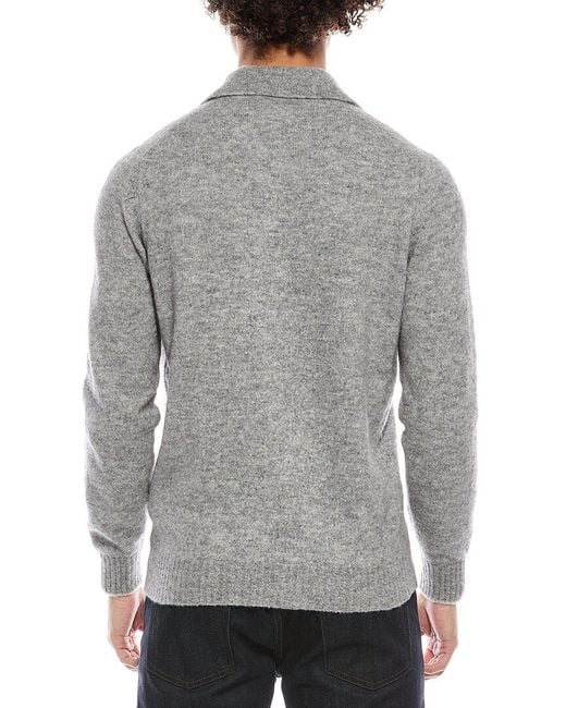Brunello Cucinelli Gray Alpaca & Wool-Blend Polo Sweater for men
