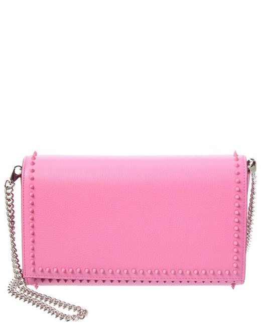 Christian Louboutin Pink Paloma Leather Clutch