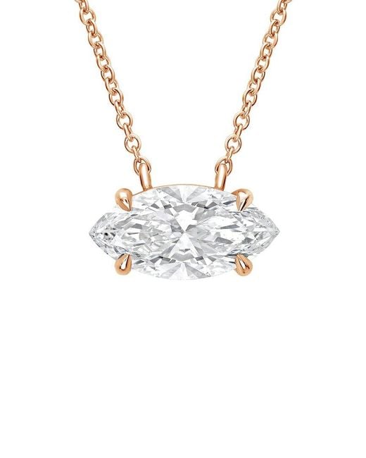 Diana M White Diana M. 14K Rose 6.00 Ct. Tw. Lab-Grown Diamond Solitaire Pendant
