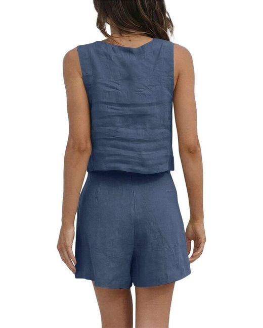 Amanda Royal Blue Top & Short Set