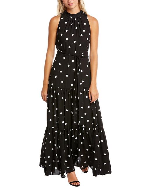 Anne Klein Black Tiered Maxi Dress