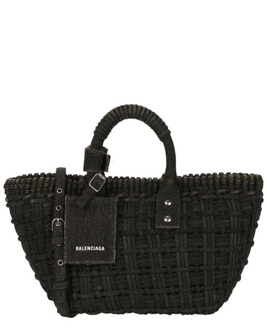 Balenciaga Black Bistro Xs Basket Top Handle Bag