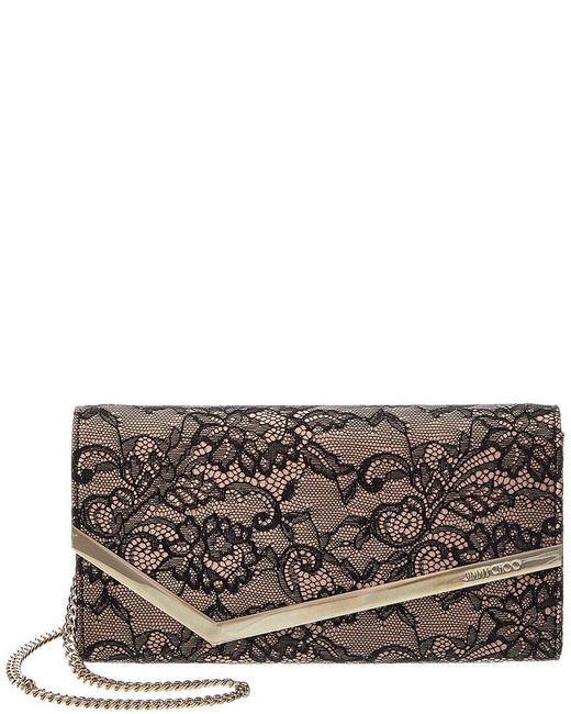 Jimmy Choo Gray Emme Leather Clutch