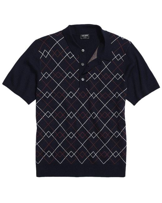 Todd Snyder Blue Wool Polo Shirt for men