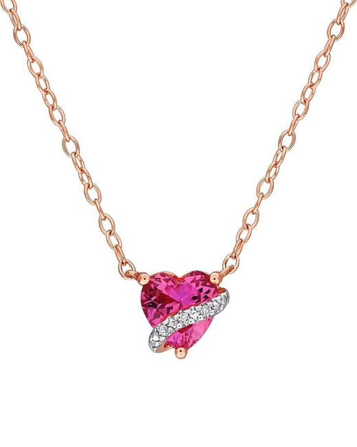 Rina Limor Pink Rose Over 0.99 Ct. Tw. Diamond & Lab-Grown Created Sapphire Pendant