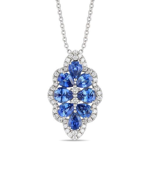 Le Vian Blue Sapphire & Ruby Rings Platinum 2.72 Ct. Tw. Diamond & Sapphire Pendant