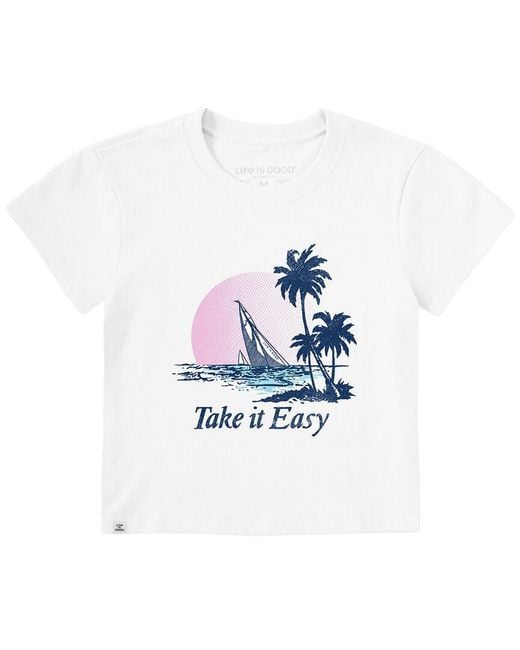 Life Is Good. White Crusher Lite Shrunken Tee