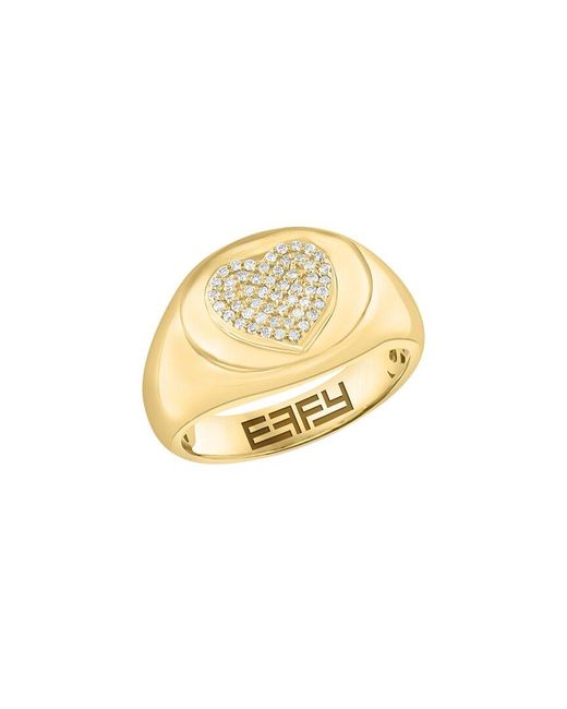 Effy Fine Jewelry Metallic 14K Over 0.15 Ct. Tw. Diamond Ring