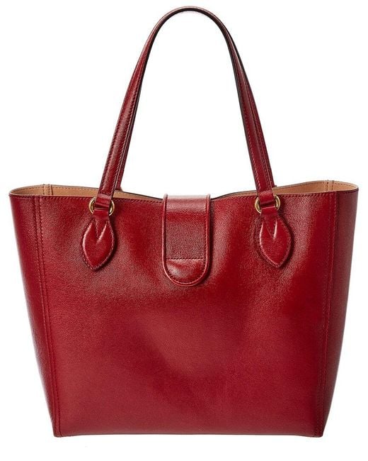 Gucci Red Double G Small Leather Tote