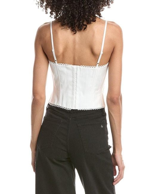 GUIZIO White Cotton Scallop Corset