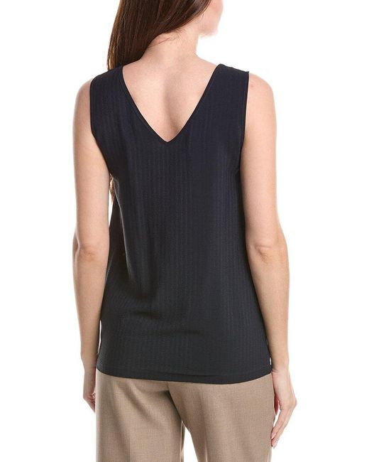 Fabiana Filippi Black Seersucker Silk-Blend Tank