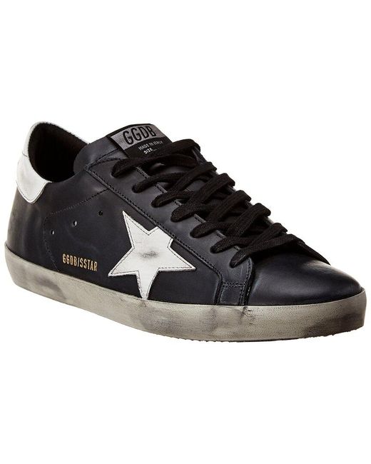 Golden Goose Deluxe Brand Black Superstar Leather Sneaker for men
