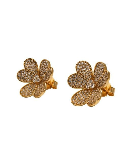 Prince Diamond & Jewelry Metallic 14K 2.02 Ct. Tw. Diamond Flower Studs Earrings